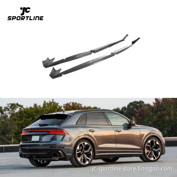 RSQ8 Carbon Fiber Car Side Skirts Extensions - Audi RSQ8 2021